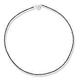 im Geschenketui I-be, Schwarzes Spinell Collier/Kette mystic blau Ø 2 mm, 925 Sterling Silber Karabinerverschluss, Länge 42 cm im Geschenketui 446602/bl/42