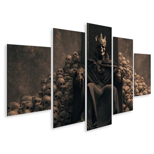Tableau sur toile squelette trône islandburner de 5 pièces pour décoration murale