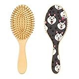 Cartoon Husky Paw Gray Detangler Hair Brush for Women Men Wet & Dry Tangle-Free Curly Hair Detangling Brush with Soft Bristles Scalp Brush for All Hair Types Boys Girls