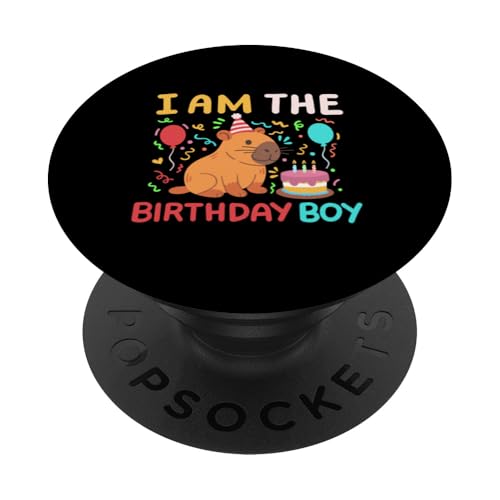 I'm The Birthday Boy, simpatico Capibara, per il compleanno dei bambini, adatto alla famiglia PopSockets PopGrip Adesivo