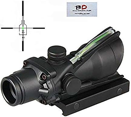 BD Tactical 4x32 Green Fiber Optic Weapon Sight Functional Fiber