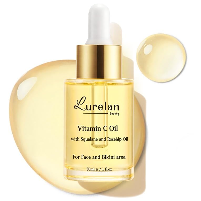 Lurelan Beauty Double Vitamin C Oil For Face and Bikini Area - Brightening Oil with Squalane,...