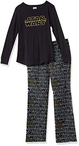Amazon Essentials Disney | Marvel | Star Wars | Princess Flannel Pajama Sleep Sets, Star Wars Logo-Womens, Medium #TOP4