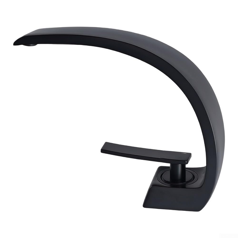 Mezclador monomando de lavabo para grifo de 60 cm, manguera incluida, palanca única (negro)