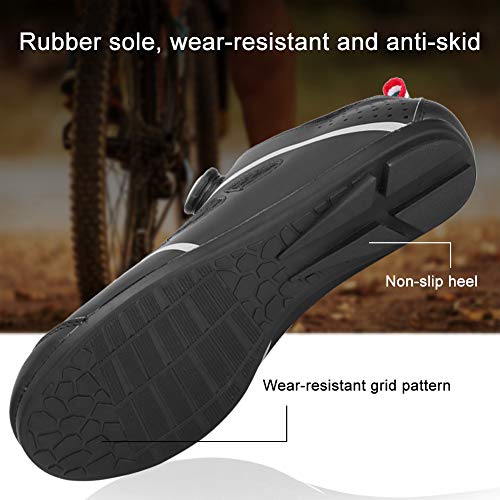 Image of Cycling Shoes Women PU + Rubber Road Bike Shoes Men, Bike Shoes Men, for Outdoor Cycling(Black, 45)