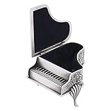 Modeschmuck-Box für Frauen, Klavier Form Schmuckkästchen Klein, Personalisierte Vintage Schmuck-Box Anique Metall Zink-Legierung Rose für Mädchen Geschenk