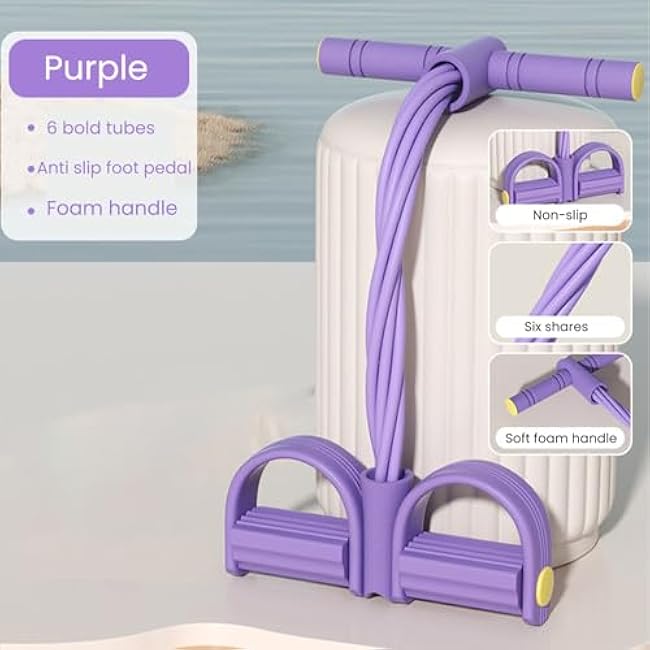 4/6-Tube Pedal Ankle Ankle Puller, 21-in-1 Fitness Resistance Bands Set, Stretching Bands for Arm and Leg Workouts, Pedal Resistance Band Sit up Exercise Equipment for Home Training