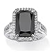 925 Sterling Silver Shiny Black Square Gemstone Cubic Zirconia Rings Diamond Rings for Women Jewelry Findings Earring Backs Findings (US Code 6)