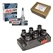 Set of 6 Bosch Spark Plugs + 1 New AD AutoParts High Performance Ignition Coil Pack for Ford, Mazda, Mercury FD480