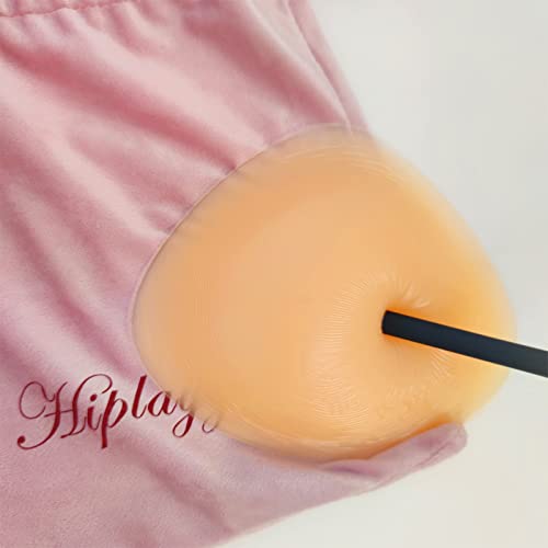 HIPLAYGIRL Pair Concave Silicone Breast Form, Triangle Mastectomy Prosthesis Bra Inserts Enhancer Pads (Size A B Cup) Beige