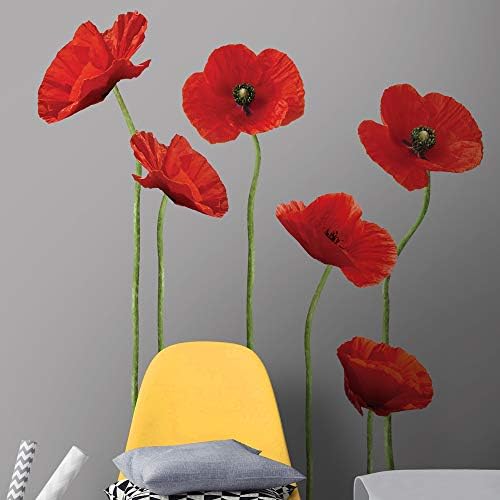 RoomMates Repositionable Wall Stickers Poppies at Play