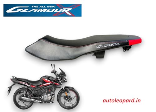 Image of Hero Glamour X 125 Bike SEAT Cover,PU Leather,RED Black Colour,Rope PROVIDED Water Proof