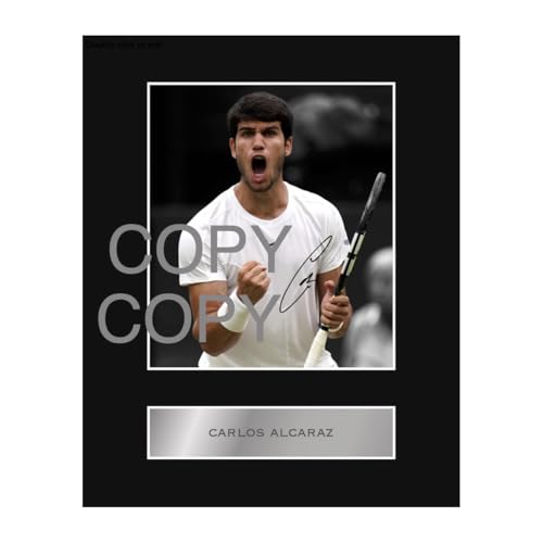 Digitally Signed Carlos Alcaraz Mounted Photo Display #1 Printed Autograph Signature Picture 10x8 Inch Mount