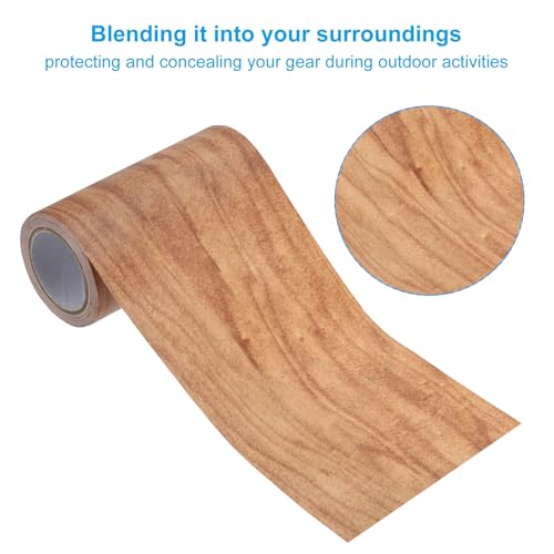 Image of PATIKIL Wood Grain Repair Tape 4 inch x15ft,2 Pcs Self Adhesive Realistic Textured Repair Tape Patch for Floor Door Table Cabinets Desk,Chestnut Maple