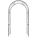 OUTOUR Stereoscopic Metal Garden Arch Arbor Arbour Archway with Graceful Curve for Climbing Plants Roses Vines, Outdoor Garden Lawn Backyard Patio, Wedding, Black
