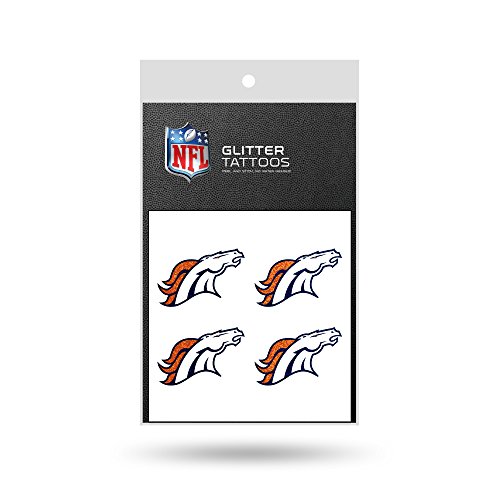 Rico Industries NFL Denver Broncos Glitter Tattoo, set of 4