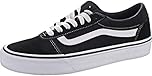 Vans Mens Size 8, Ward Sneaker Black & White Suede Canvas Lace Up Shoes, Low Top Men's Trainers, Lightweight Sports Shoes Active Wear Range (8 UK)