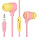 QearFun Candy Color Donut Earphone In Ear Earbud with Microphone and Cord Wrapper Set Winder for Smartphone Mp3 (Pink)
