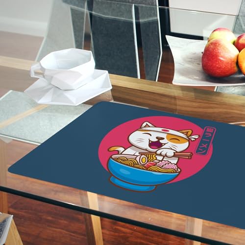 Sets de table en liège avec illustration de chat japonais