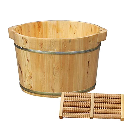 Holz-Fußbad-Eimer, Pediküre-Becken, natürliches Zedern-Fußbad, Fußkneipe, Massivholz-Isolierung, Fußpflege, Pediküre (B) Cover