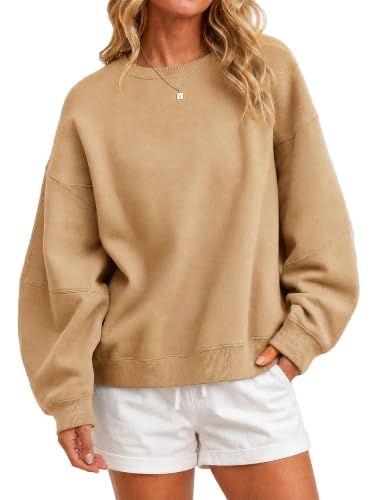 Flowyair Womens Crewneck Sweatshirt Casual Long Sleeve Fleece Pullover Tops