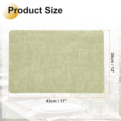 Sets de table en cuir synthétique vert imperméables pour protéger votre bois