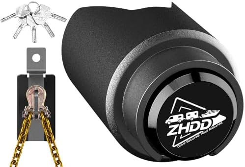 Trailer Hitch Lock for 2 Inch Coupler with Safety Chain Lock, Hea...