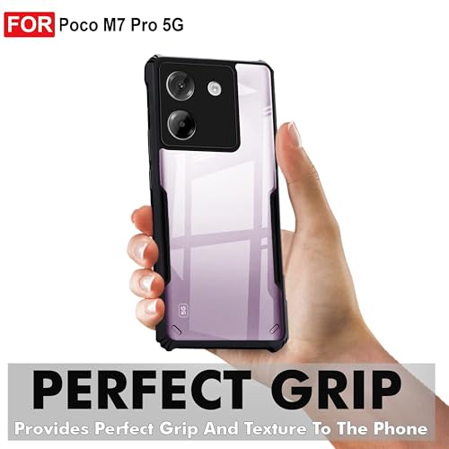 Image of Zapcase Back Case Cover for Poco M7 Pro 5G | Compatible for Poco M7 Pro 5G Back Case Cover | Clear Case with Camera Protection | (TPU + PC | Matte Black)