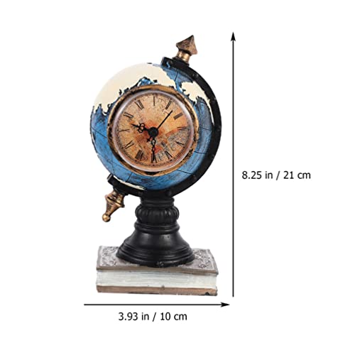 DECHOUS Relógio de mesa vintage design globo mundial relógios de mesa retrô antigo relógio de mesa o