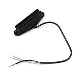 Musiclily Hot Rails Humbucker Strat Pickup Single Coil Size for Fender Stratocaster Squier Electric Guitar, Black Body with Black Rails