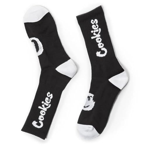Cookies Original Logo Socks Black/White – Premium Streetwear Crew Socks for Men & Women – Ribbed Arch Support, Breathable Cotton Blend, Durable Athletic & Casual Fit – Stylish Socks for Wear