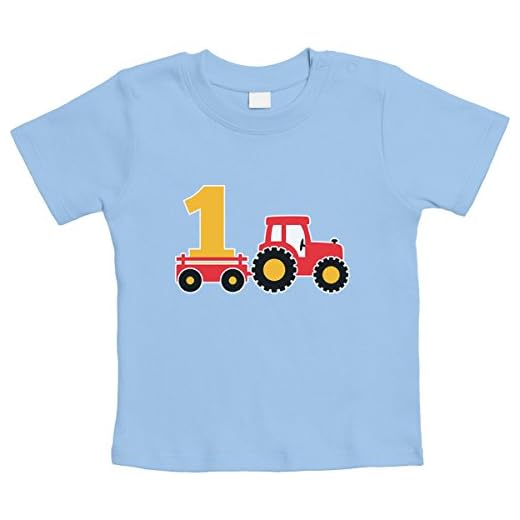 1 års födelsedag pojke present traktor bagger unisex baby t-shirt gr. 66-93