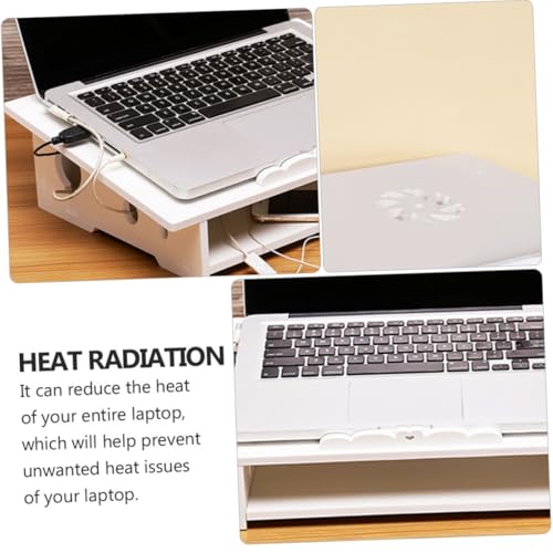 Soporte para laptop POPETPOP con enfriador silencioso blanco miniatura 3