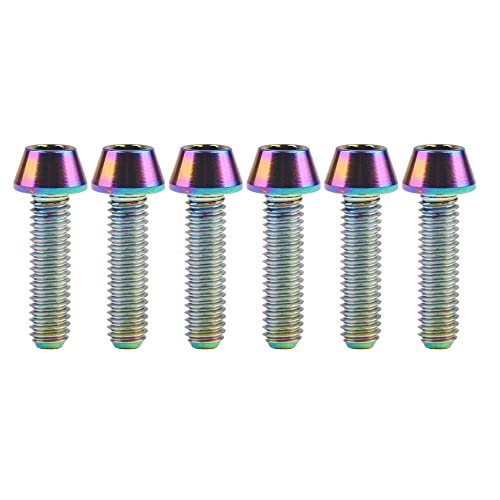 Image of Titanium Ti DIN912 M4 8 10 12 15 20mm Tapered Head Hex Bolts Bicycle Screws Pack of 6 (Multicolored, M4x15mm)