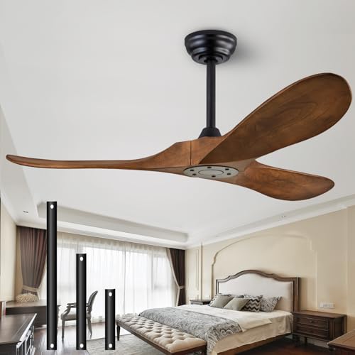 Dearnow 52 Inch Wood Ceiling Fan [No Light With Remote Control] cover