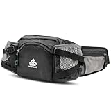 HTZPLOO Fanny Pack Waist Bag with Water Bottle Holder for Men Women Running Hiking Travel Dog Walking Workout Cycling Outdoor (Black)
