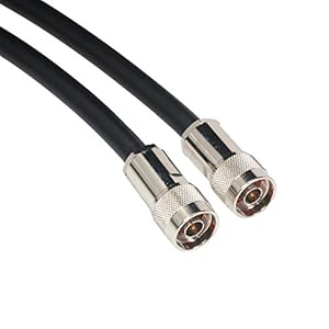 Amphenol CO-213NTYPEX2-010 Black RG213 Low Loss Coaxial Cable, Type N Male to Male, 10′