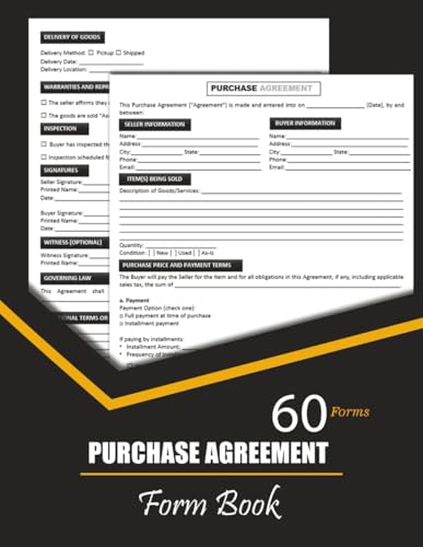 Purchase Agreement Form Book: Contract Doc for Buying and Selling