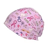 Giinly Breast Cancer Awareness Beanie Cap Cancer Turban Headwear Hats for Women Men