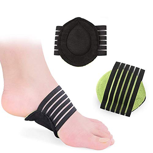 Conor Arch Support for Plantar Fasciitis, Cushioned Compression Support for Fallen Arches, Heel Spurs, Achy and Flat Feet Problems 1 Pair Set Men and Women (Black-Green)