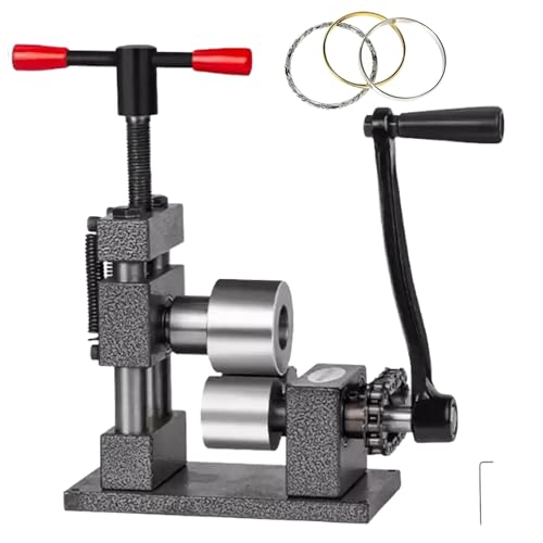 Manual Metal Bending Tool, Steel Roller Jewelry Maker for Rings and Bracelets, Hand Crank Operated