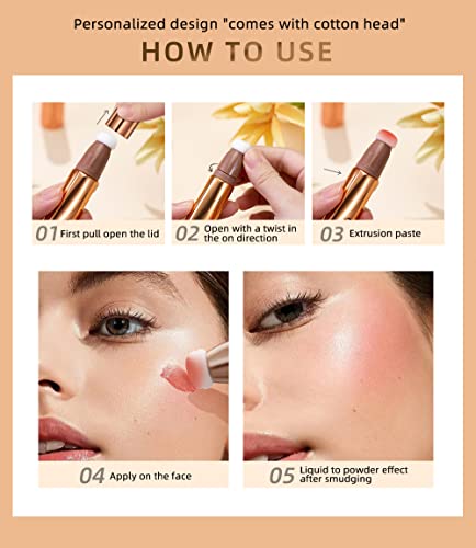 Cream Bronzer Contour Beauty Wand, Highlighter Contour Blush With Cushion Applicator, Liquid Face Bronzer Makeup Wand Lightweight Natural Super Silky Cream Contour Stick Beauty Light Wand (4# Highlight Pearl White) #TOP6