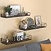 Amaoot Floating Shelves Set of 3, Home Wood Wall Shelf, Farmhouse Shelf for Bedroom, Wall Mounted Floating Shelf for Living Room, Bedroom, Bathroom, Kitchen, Office (Black)