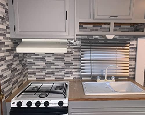 Art3d 10-Sheet Self Adhesive Backsplash, 12 in. x 12in. Grey Marble Design 3D Wall Panels (A17012P10)