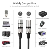 XLR Kabel mikrofonowy, pleciony nylonowy Premium symetryczny kabel XLR, 3-pinowy kabel mikrofonowy DMX męski na żeński, kabel mikrofonowy DMX z przedwzmacniaczami/systemami