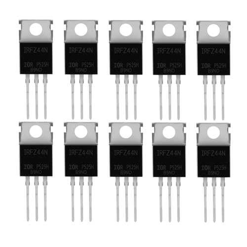 10 Piezas Transistores MOSFET IRFZ44N de Canal N, Rectificadores de Potencia, 49A 55V, Ideales para Aplicaciones de Conmutación de Alta Potencia