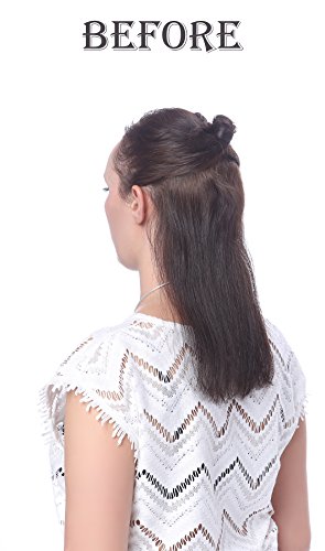 OneDor® 20" Curly Full Head Clip in Synthetic Hair Extensions 7pcs 140g (6#-Medium Chestnut Brown) - Thumbnail 4