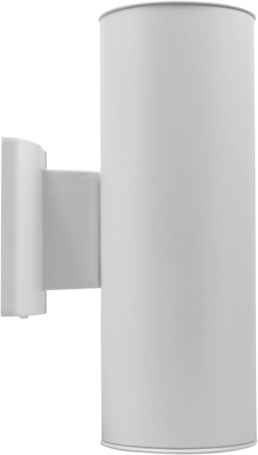 NICOR Lighting 12 inch White Up and Down Cylindrical Bullet Light (50102WH), Black