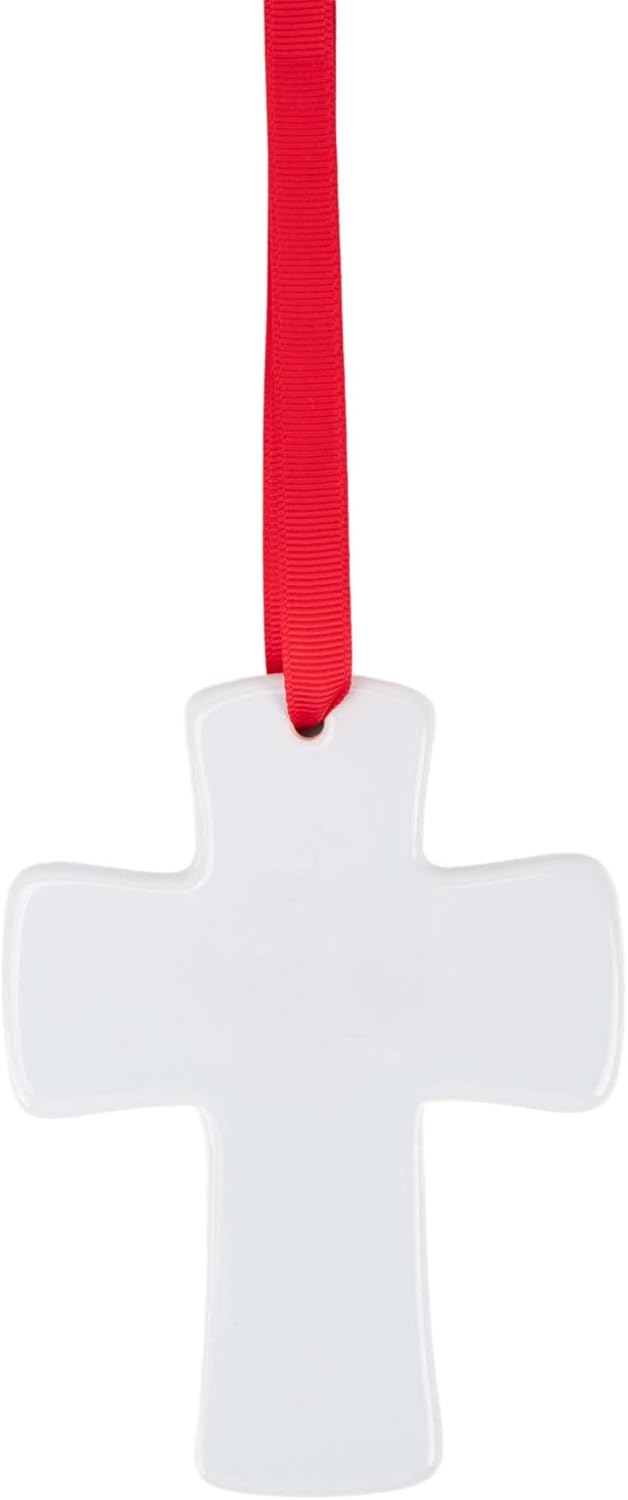 Lighthouse Christian Products Family Love Deeply Cross White 4 inch Ceramic Christmas Ornament - Image 3