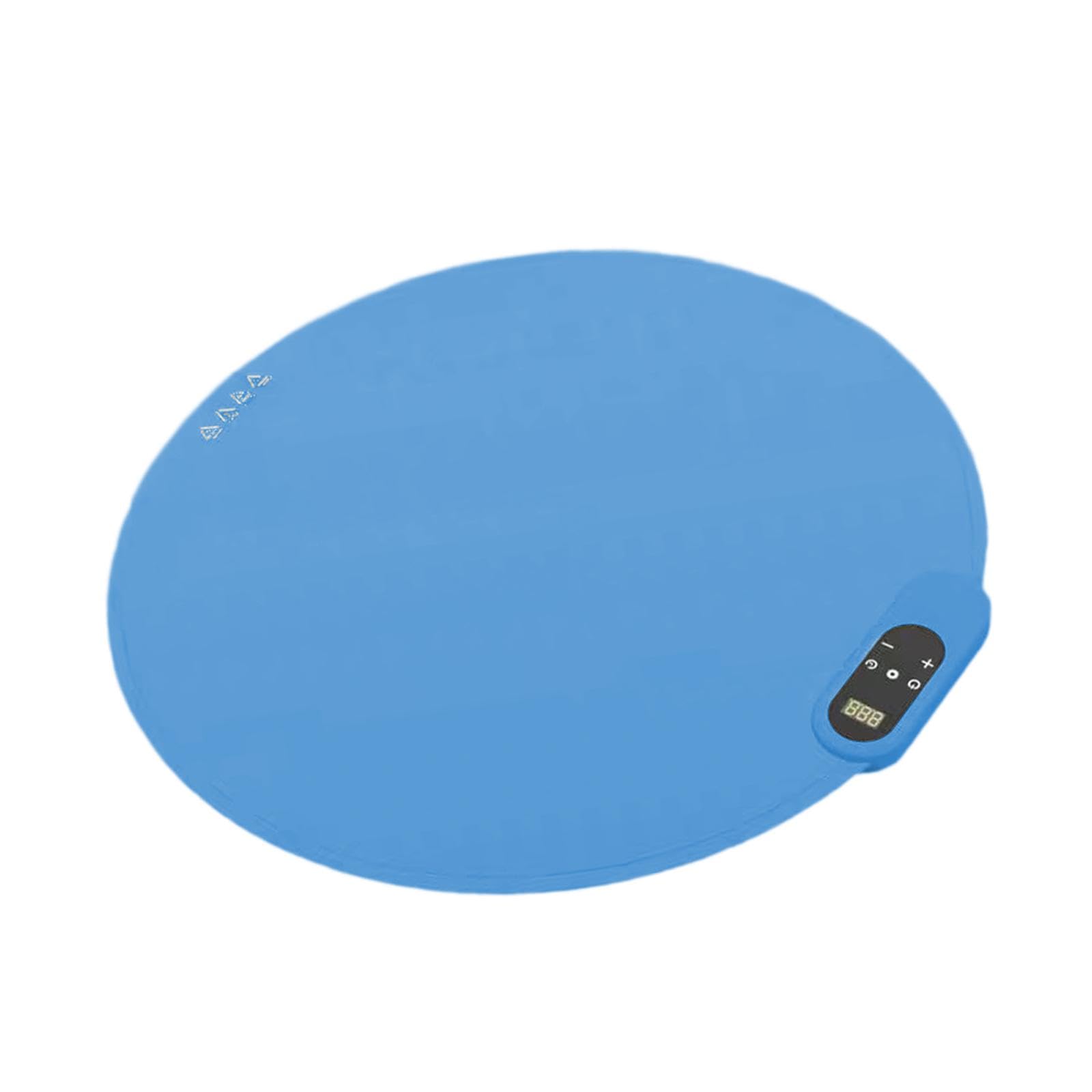 Bandeja Eléctrica Calentadora Redonda Alfombrilla Calefactora de Silicona Plegable con Temporizador Y Ajuste de Temperatura Mantiene Comida Caliente a, Azul, Individual